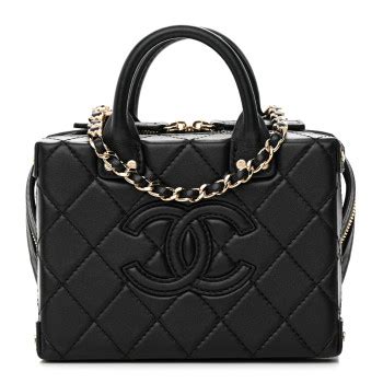 chanel vanity case 價格|CHANEL Calfskin Quilted Studded Square Vanity Case Black .